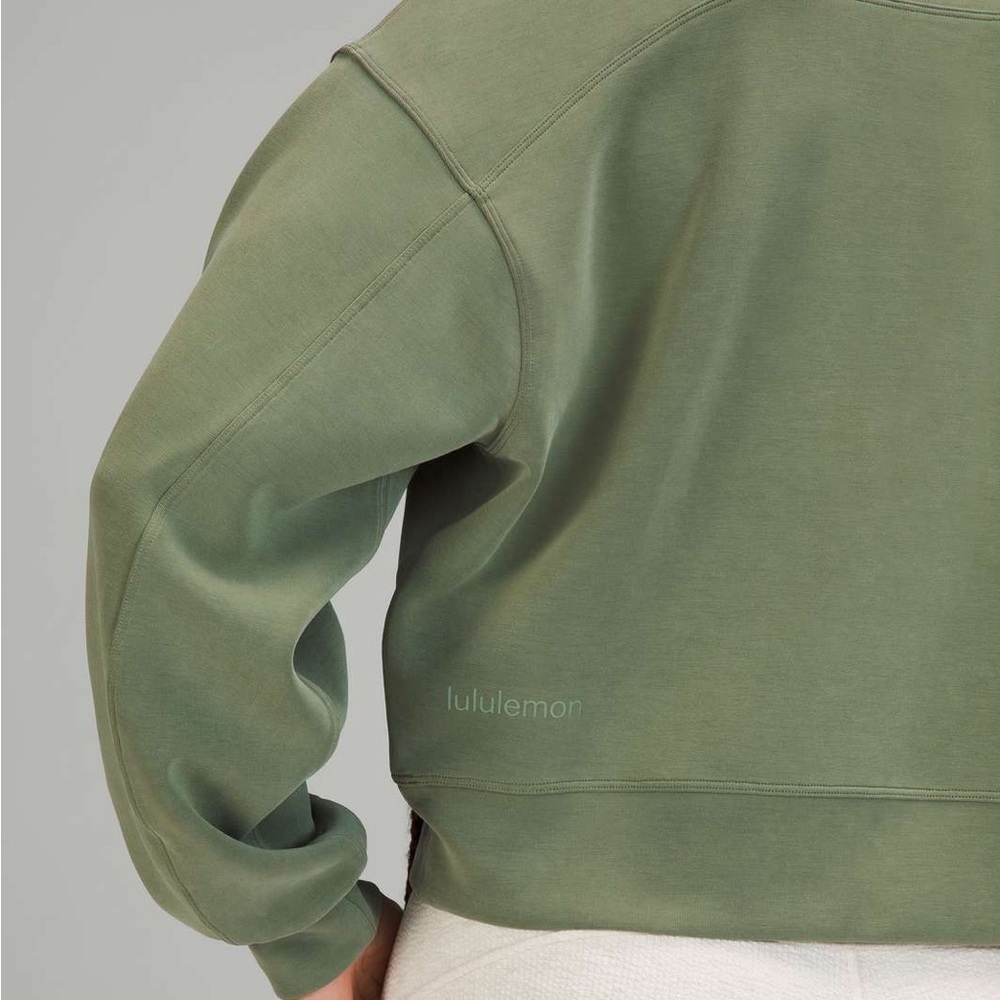 Lululemon Perfectly Oversized Cropped Crew Softstreme Green size 2 women’s - Picture 2 of 10